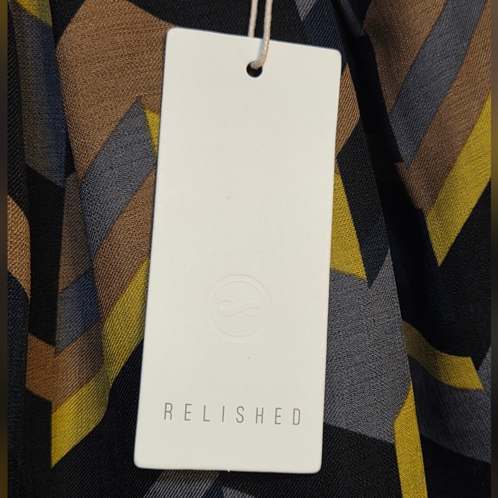 NWT Relished Pleated Chevron Print Skirt - Yellow, Gray & Black Sz XL - Picture 5 of 15